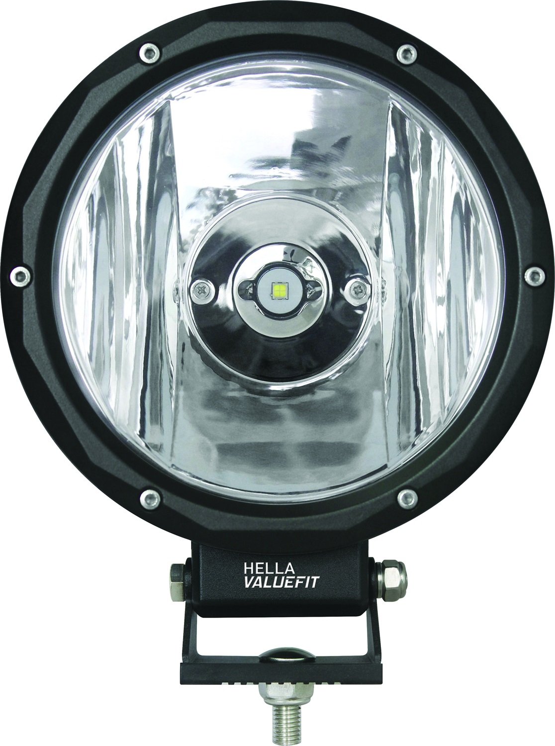 Hella 357200001 ValueFit 7" Driving Beam Light,Black & Silver