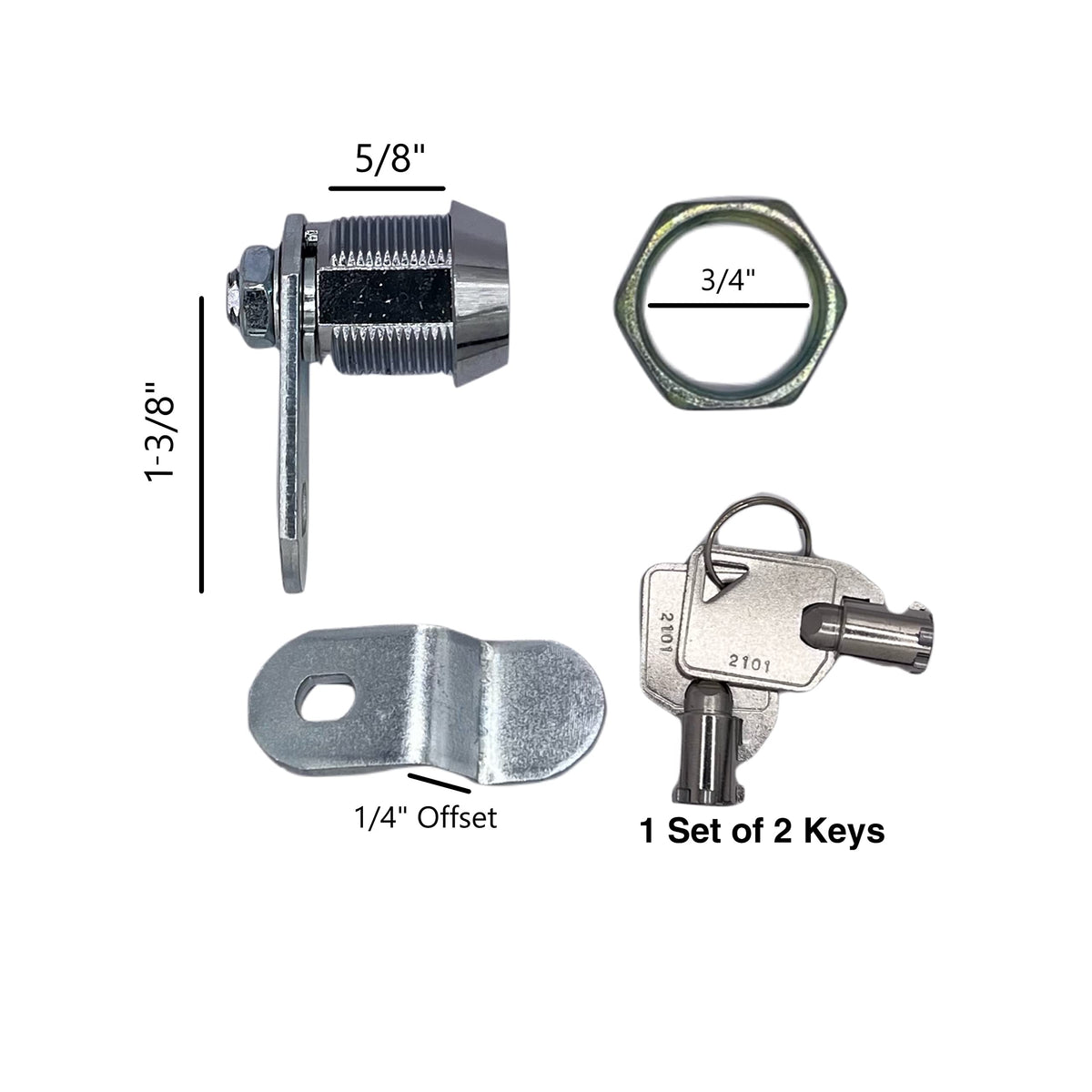 RV DESIGNER L325 RV Designer L325-5/8" Keyed Ace Compartment Hatch Lock, 4 Pack