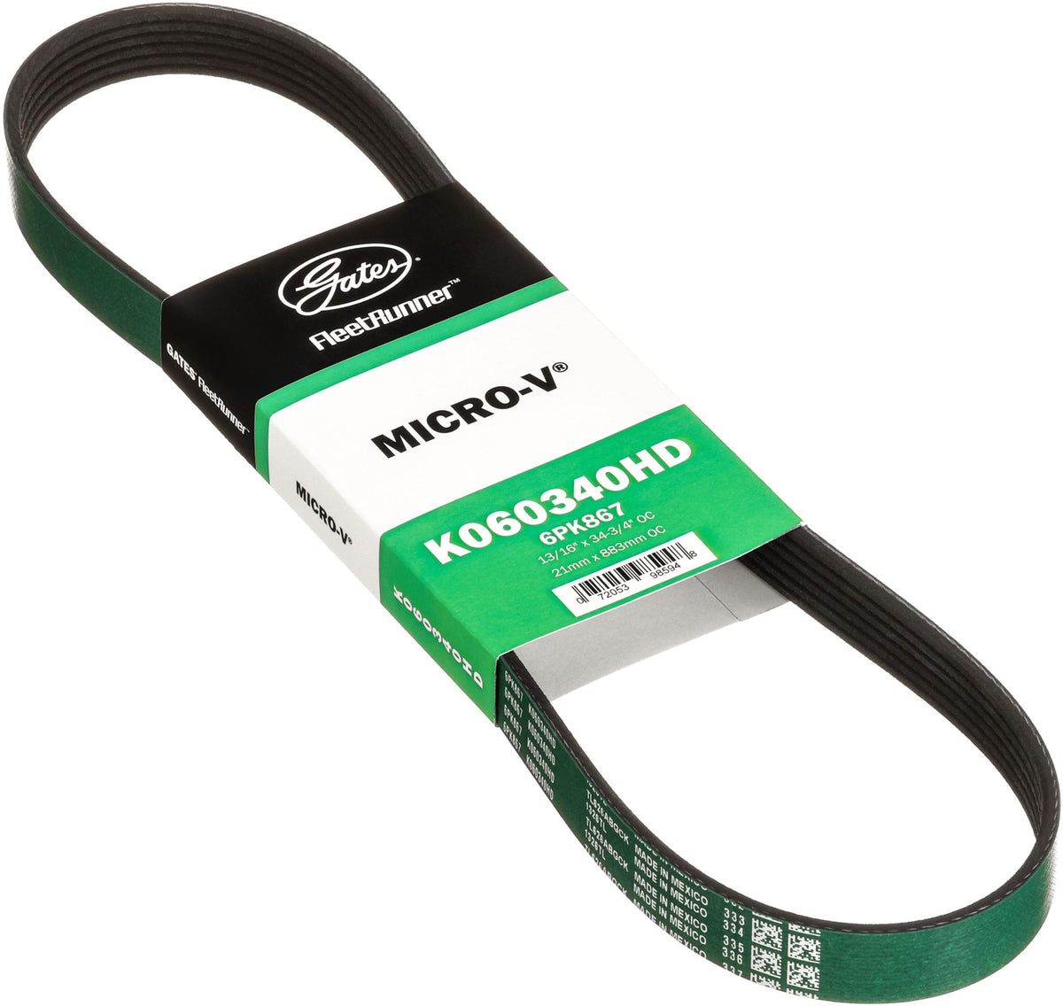 Gates K060340HD FleetRunner Micro-V Serpentine Drive Belt