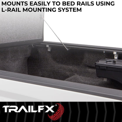 TRAILFX TFX1701 TrailFX Tonneau Cover Fits 2015-2022 Chevy Colorado and Fits 2015-2022 Premium Flush Tri-Fold Hard Lockable Black Aluminum Carpeted Under Panels TrailFX TFX1701