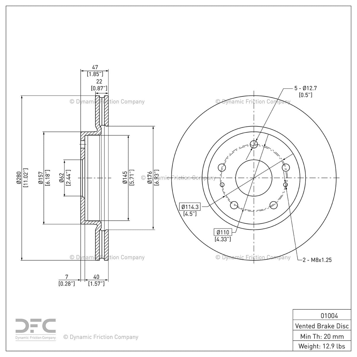 Dynamic Friction 614-40036 DFC GEOSPEC COATED ROTOR