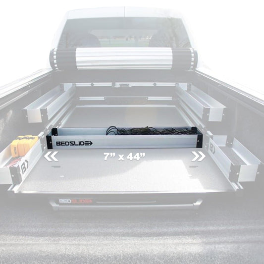 BEDSLIDE BSA-DK Bedslide Bedbin Deck Divider Truck Bed Organizer, Storage Bin Insert, Separate and Organize Gear, Additional 7x44 Inches of Space, Silver