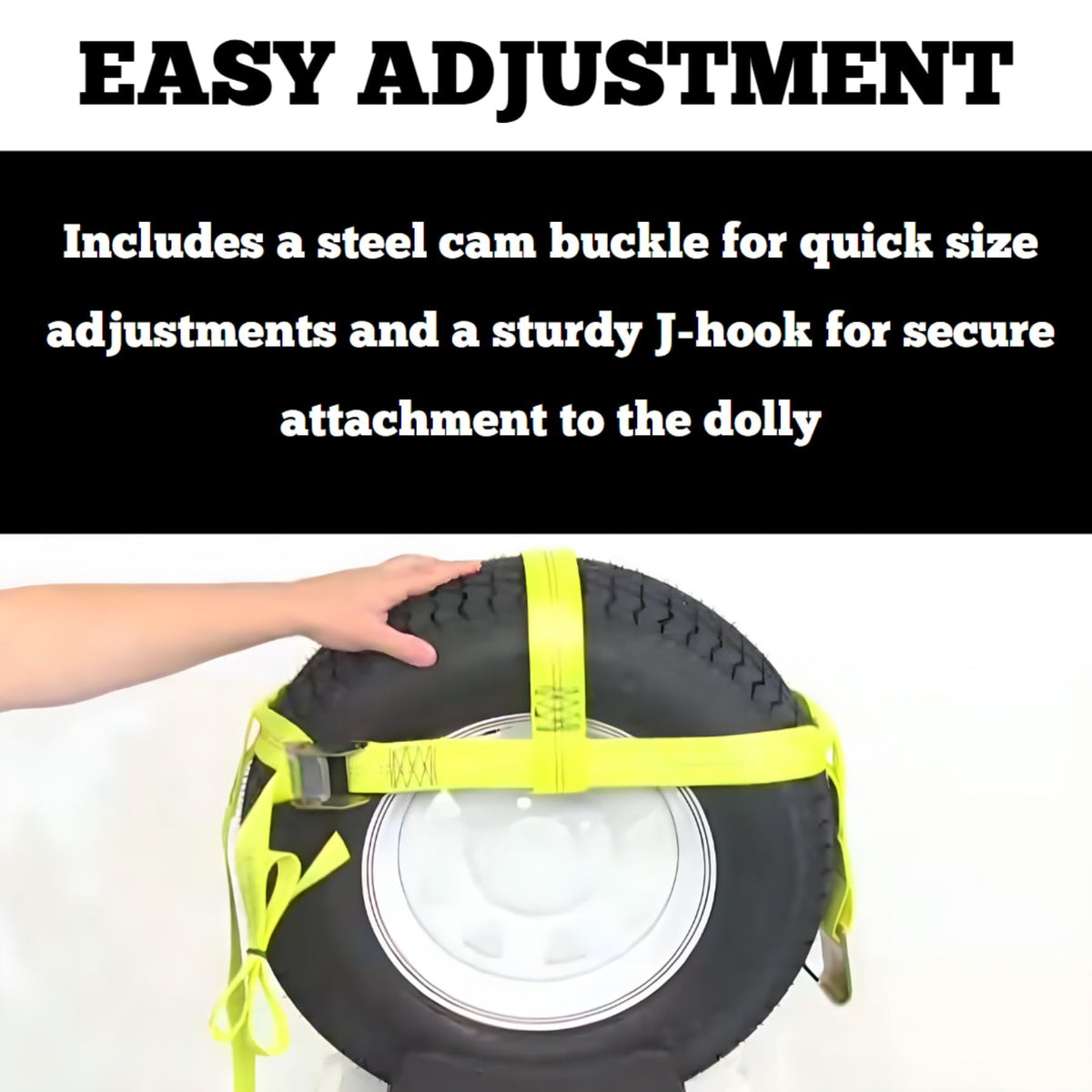 ROADMASTER 2150 Roadmaster 2150 Single Universal Tie Down Strap | Compatible with Tires up to 30" Diameter & 11" Tread Width | 2" Wide Nylon Webbing | 5,000 Pound Capacity | Secures Vehicle to Tow Dolly