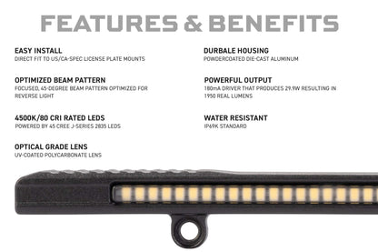 MORIMOTO LED700 Morimoto Backup Light Boost Bar Universal License Plate Light Bar for Reverse Light, Ultra Bright Reverse Light (LED700)