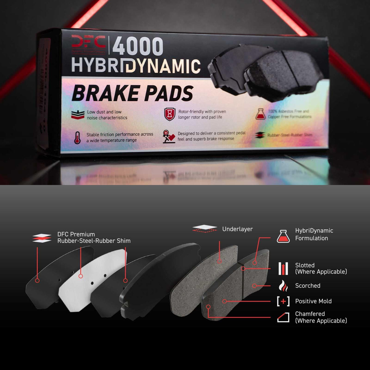 Dynamic Friction 4000-2383-00 DFC Rear 4000 HybriDynamic Brake Pads