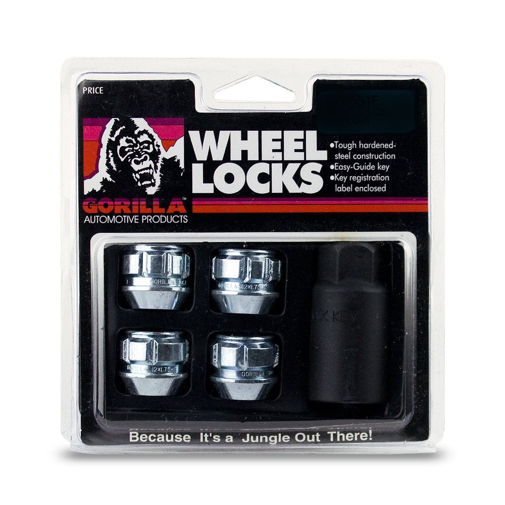 GORILLA 78641N Gorilla Automotive 78641N Acorn Open End Wheel Locks (14mm x 1.50 Thread Size) - Pack of 4