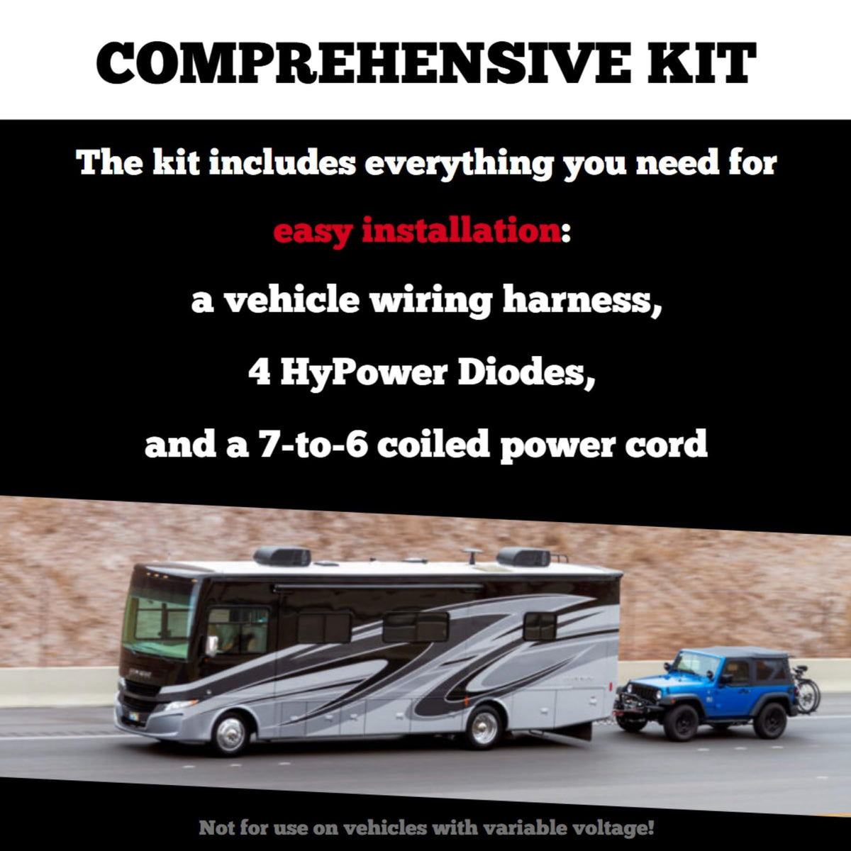 ROADMASTER 15267 Roadmaster 15267 All in One Towed Vehicle Wiring Kit with 7-to-6 Wire Power Cord | Excludes Vehicles with Variable Voltage | Crafted from Fine Materials | Easy Installation