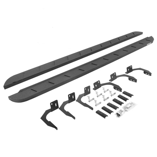 GO RHINO 63410687ST Go Rhino RB10 Slim Running Boards & Brackets | Galvanized Steel, Protective Bedliner Coating | 63410687ST | Fits 2009-2014 RAM 1500 Crew Cab Pickup; 2010-2024 RAM 2500/3500 Crew Cab Pickup