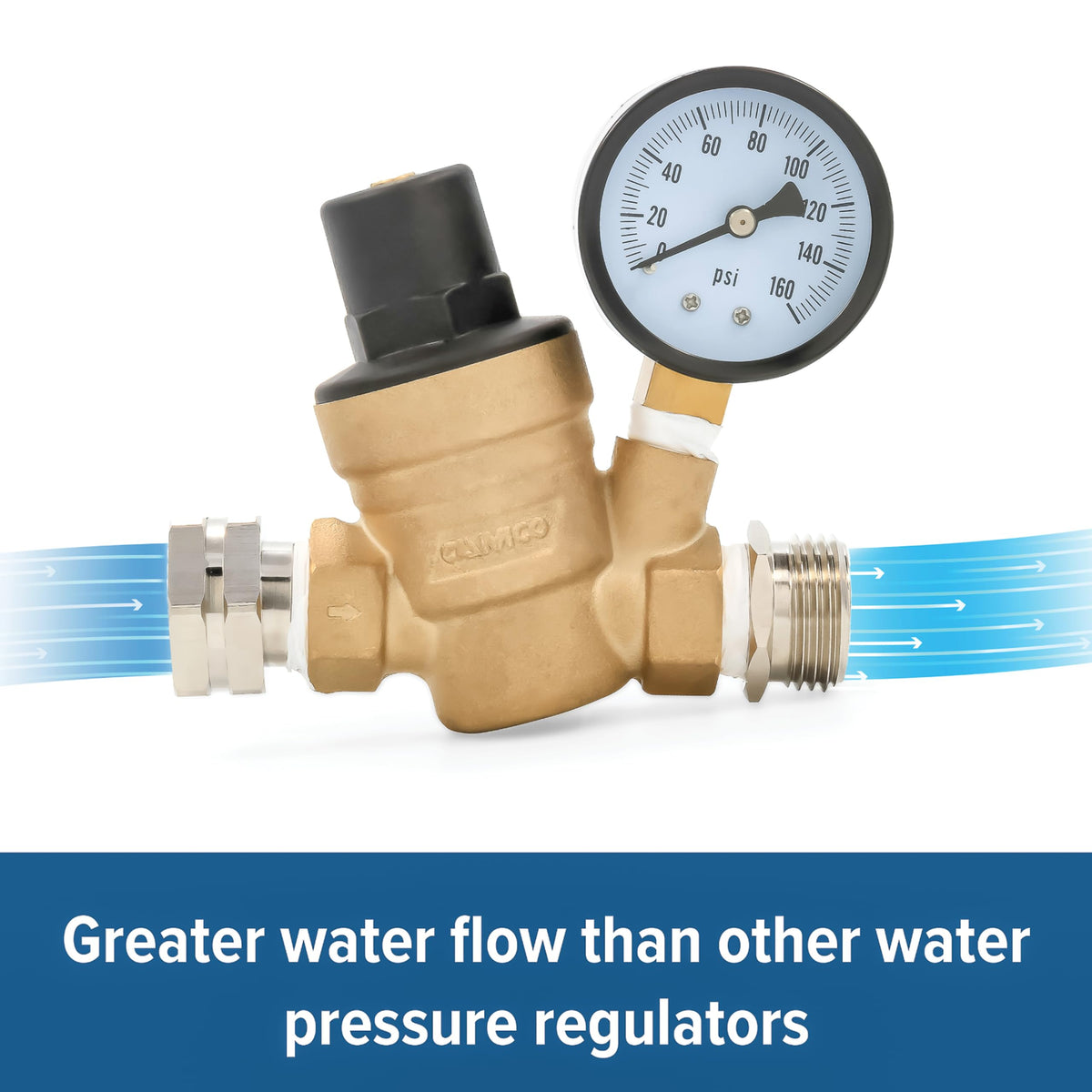 CAMCO 40058 Camco Adjustable RV Water Pressure Regulator - Lead-Free Brass