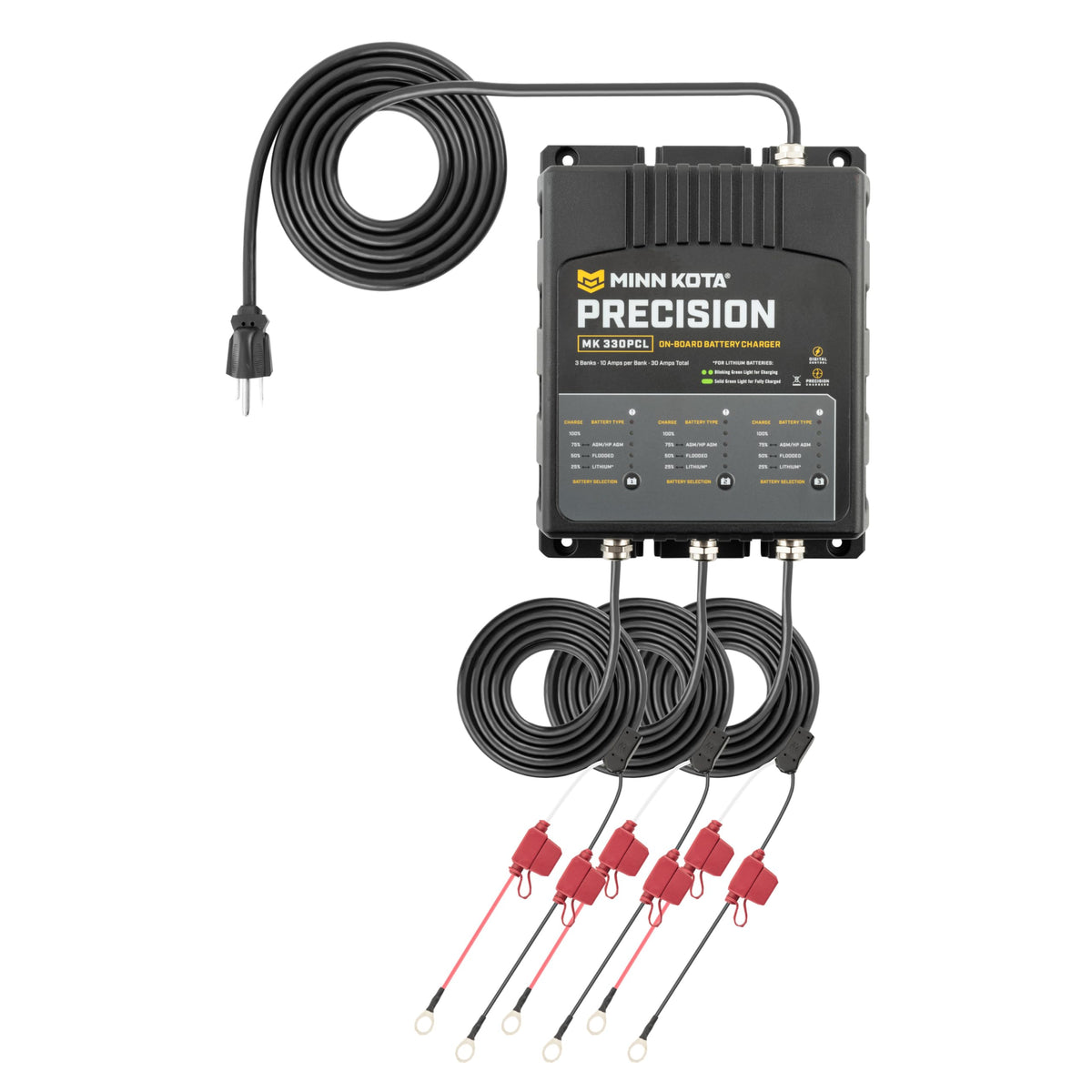 MINN KOTA 1833301 Minn Kota Precision MK-330PCL On-Board Marine Battery Charger – 3 Banks, 10 Amps Each