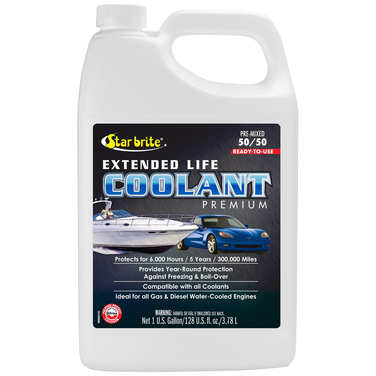 STAR BRITE 030800 STAR BRITE Extended Life Coolant Premium - 50/50 Pre-Mixed - Ready to Use