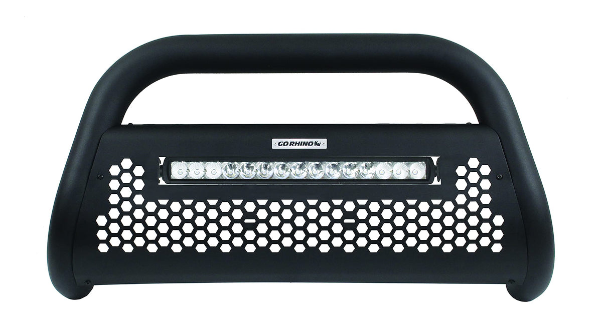 GO RHINO 55643LT Go Rhino RC2 Bull Bar w/Single Row 20" LED Light Bar & Mounting Brackets – Mild Steel, Textured Black – 55643LT – Fits 2009-2010 Dodge Ram 1500 (See Description)