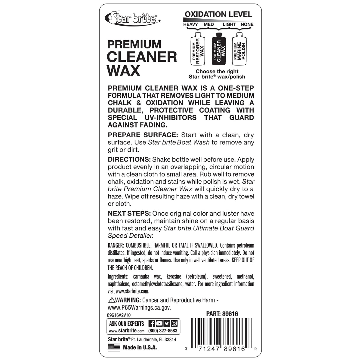 STAR BRITE 089616P Star Brite 089616P PREMIUM CLEANER/WAX 16 OZ.