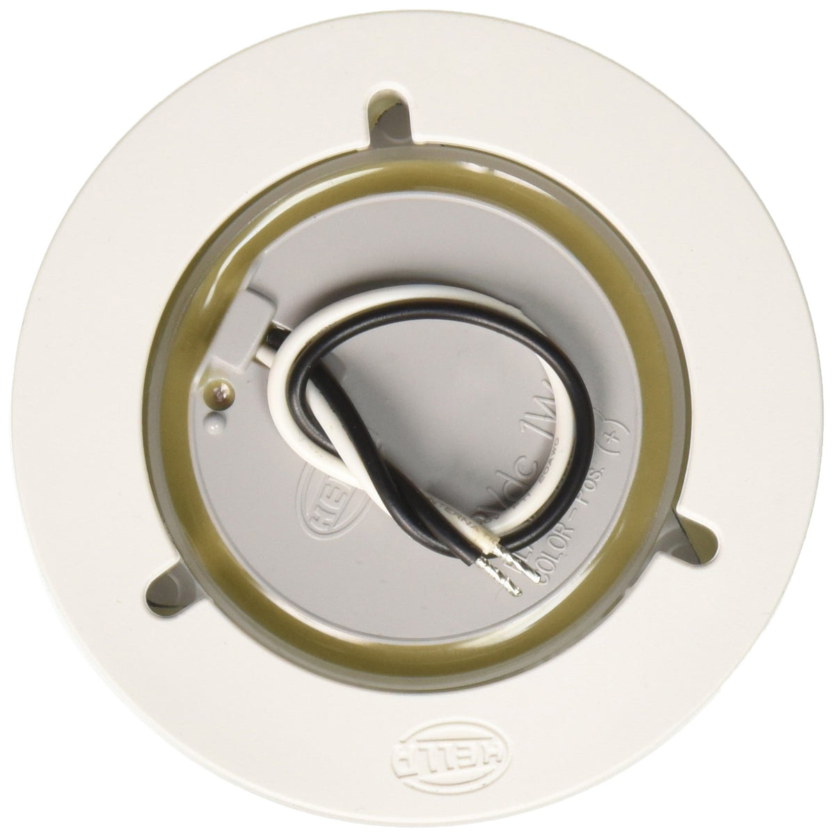 HELLA 980500541 Hella 980500541 '0500 Series' Slim Line White 12V DC Round Enhanced Brightness LED Courtesy Light with White Plastic Rim