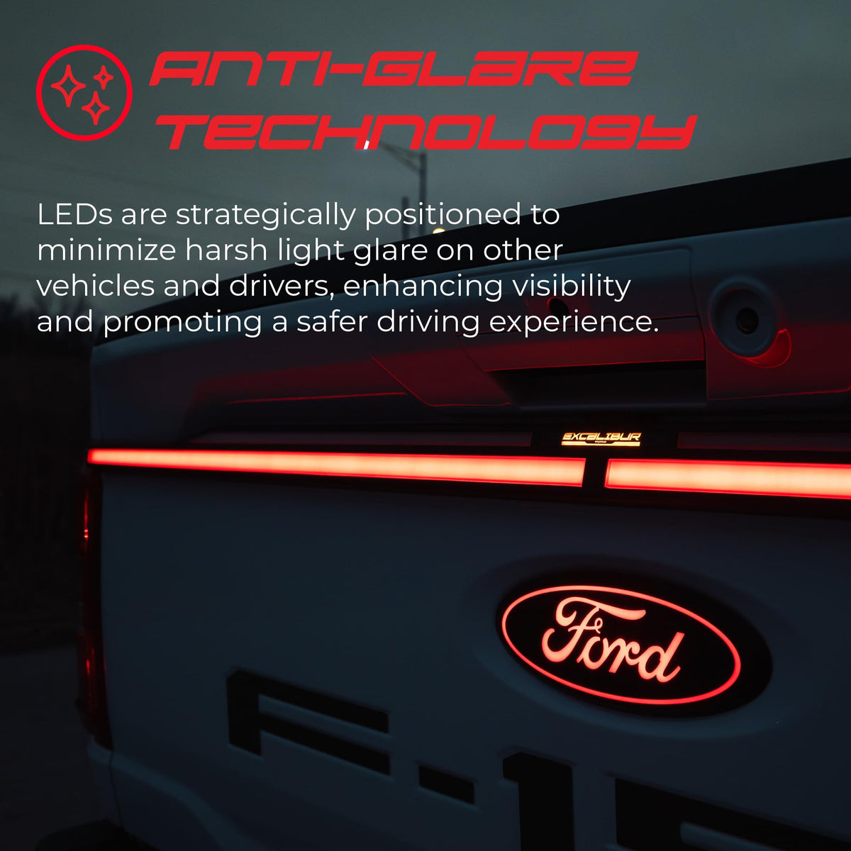 Putco ‎92060-13 Putco 92060-17 Excalibur LED Tailgate Light Bar for 2021-2023 Ford F-150 with Factory LED Tail Lamps (With Onboard Scales Option)