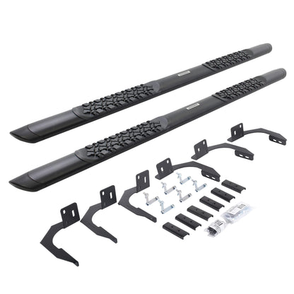 GO RHINO V3409980T Go Rhino V3409980T V-Series V3 Aluminum Side Steps and Mounting Brackets Kit - Textured Black for Ram 11-14 1500, Dodge 09-10 Ram 1500 (Extended Cab Pickup)