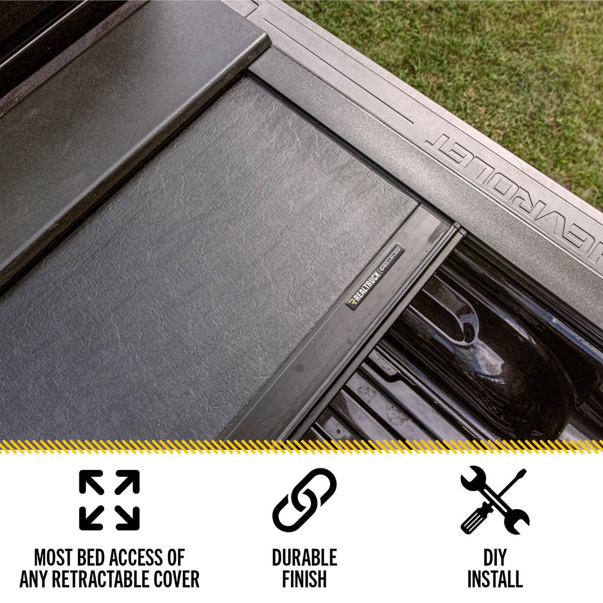 ROLL N LOCK LG152M Roll-N-Lock LG152M M-Series Tonneau Cover for Ford F-250 Super Duty-96.5 in,Black