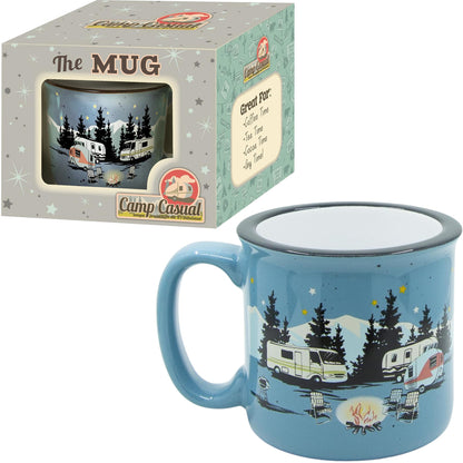 CAMP CASUAL CC-004B Ceramic Coffee Mug - 15 oz Retro Inspired Camping Mug - for Hot & Cold Drinks - Works as a Tea, Soup, & Coffee Mug - Stylish, Versatile, & Microwaveable Camping Coffee Mugs by Camp Casual