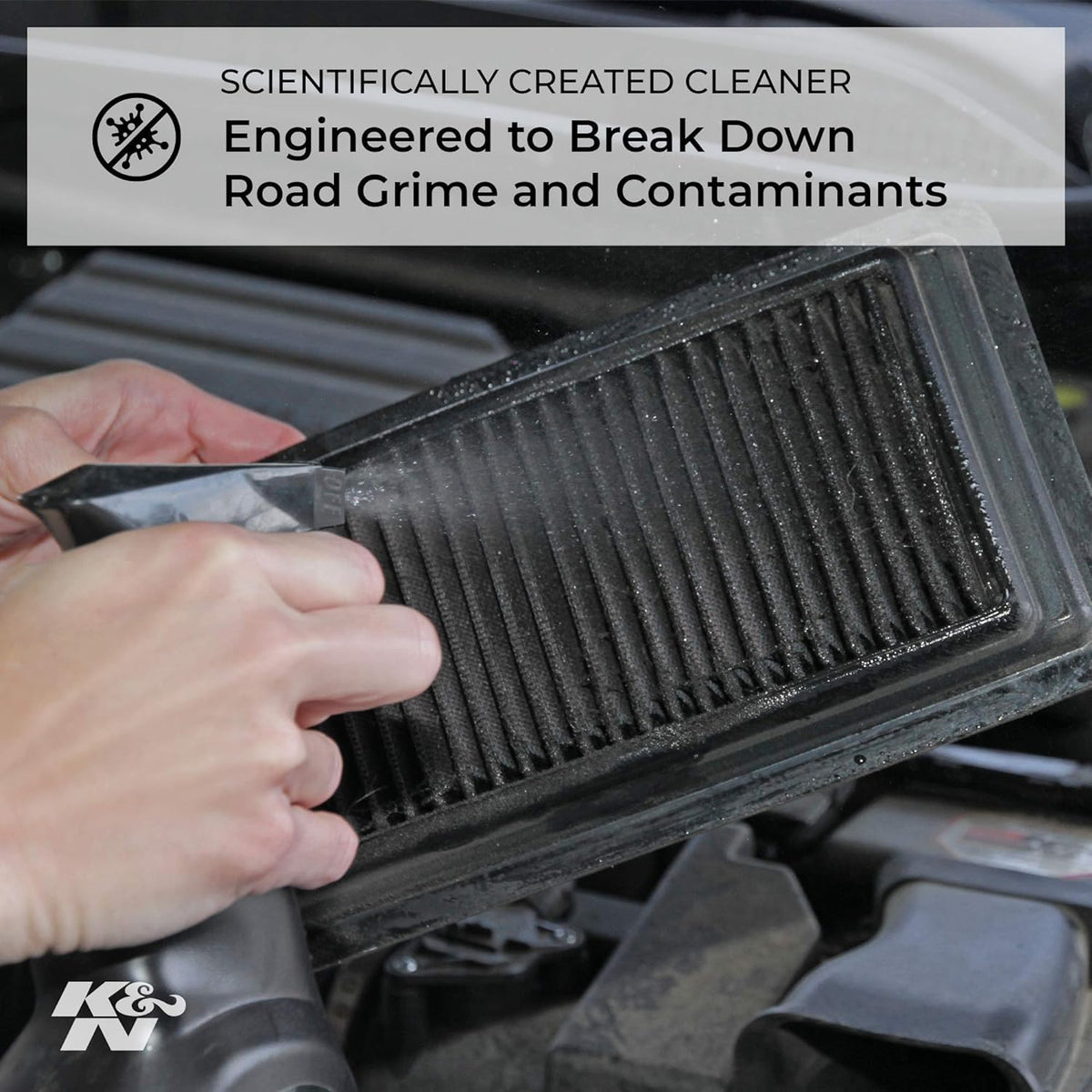 K&N FILTER 99-5050BK K&N Air Filter Cleaning Kit: Squeeze Bottle Filter Cleaner and Black Oil Kit; Restores Engine Air Filter Performance; Service Kit-99-5050BK