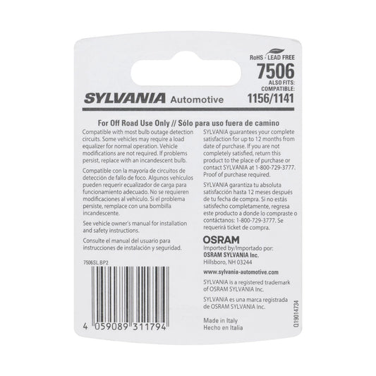 SYLVANIA 7506SL.BP2 SYLVANIA 7506 LED White Automotive Mini Bulb, 2 Bulbs