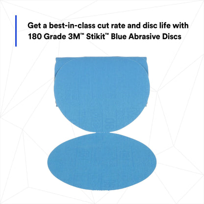 3M 36206 3M Stikit Blue Abrasive Disc Roll, 321U, 36206, 6 in, 180+ Grade, No Hole