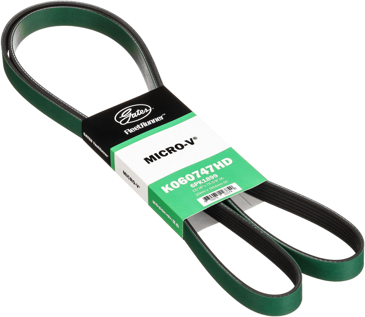 Gates K060747HD FleetRunner Micro-V Serpentine Drive Belt