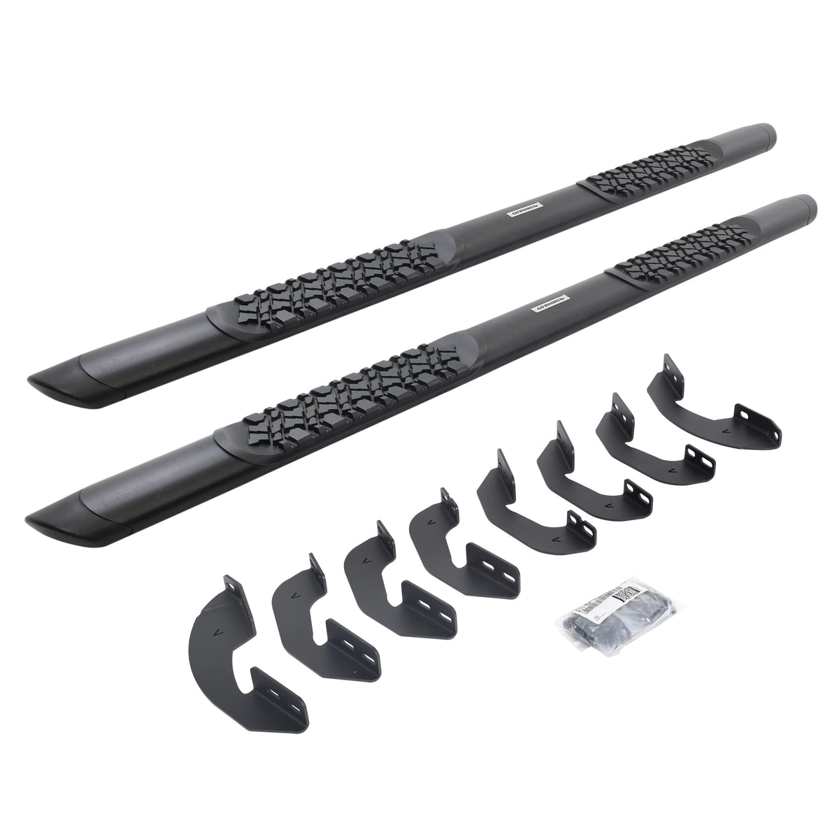 GO RHINO V3443580T Go Rhino V3443580T V-Series V3 Aluminum Side Steps w Mounting Brackets Kit - TextBlack - Double Cab for Toyota 22-24 Tundra (Extended Cab Pickup)