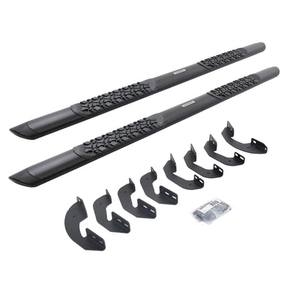 GO RHINO V3443580T Go Rhino V3443580T V-Series V3 Aluminum Side Steps w Mounting Brackets Kit - TextBlack - Double Cab for Toyota 22-24 Tundra (Extended Cab Pickup)