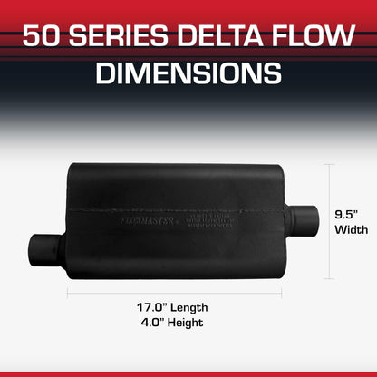FLOWMASTER 942551 Flowmaster 50 Series Delta Flow® Muffler – 2.50" Offset In/Center Out