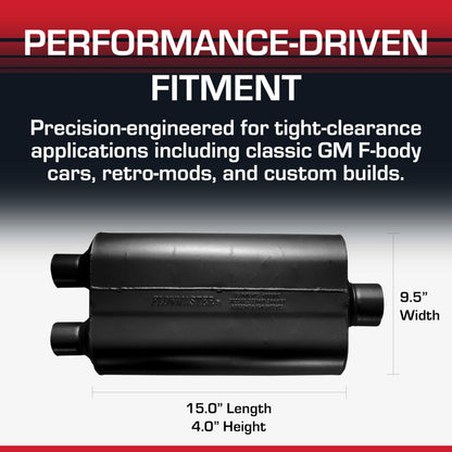FLOWMASTER 42583 Flowmaster 80 Series Chambered Muffler – 2.50" Offset In/Dual Out