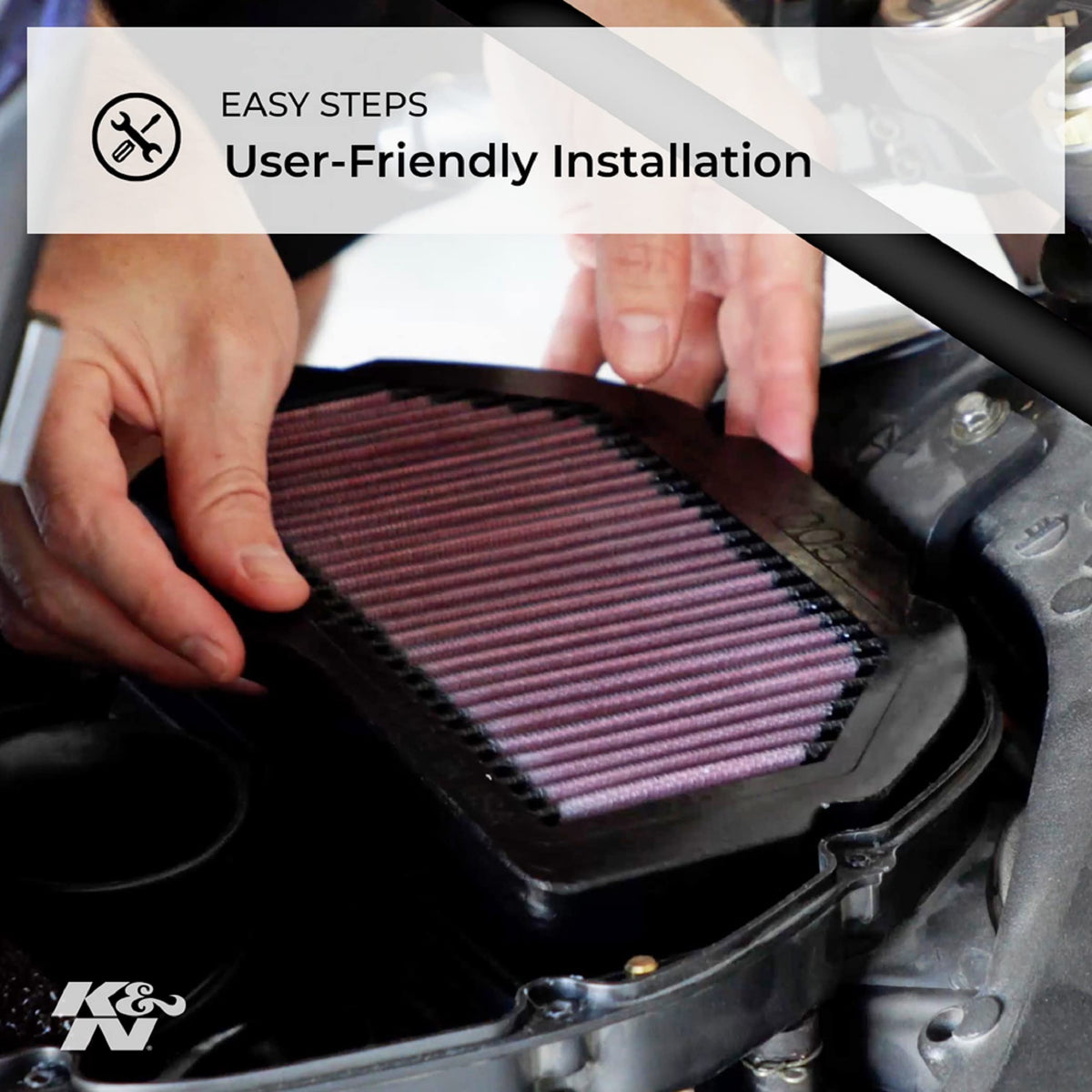 K&N FILTER YA-1301 K&N YA-1301 Replacement Air Filter Compatible for Yamaha FJR1300 2003-2006