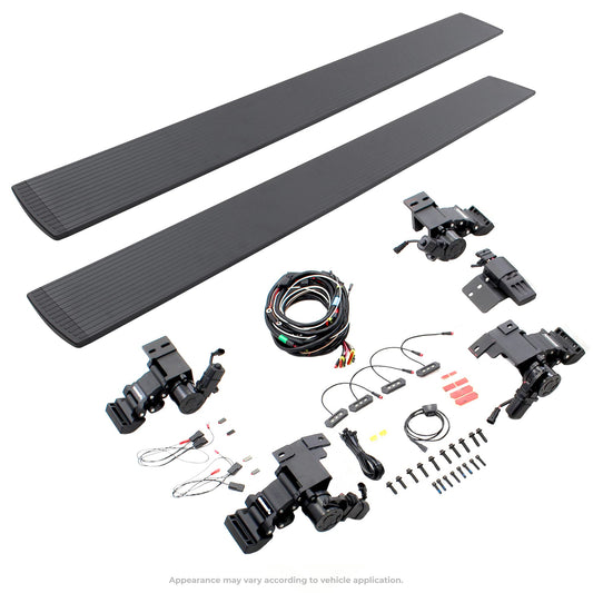 GO RHINO 20444587PC RealTruck Volt Power Running Boards for Toyota Tundra (2022-2025) Crew Cab | Aluminum, Textured Black | 20444587PC | Electric Powerstep & Retractable Steps