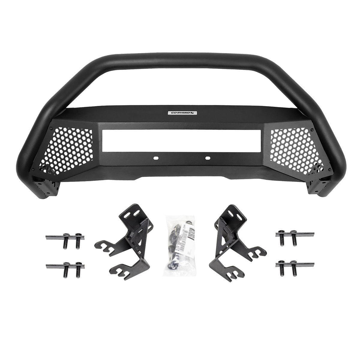 GO RHINO 545660T Go Rhino RC4 Bull Bar w/ Hole for 20" Single Row LED Light Bar & Mounting Brackets | Mild Steel, Textured Black | 545660T | Fits 2016 - 2023 Toyota 4Runner