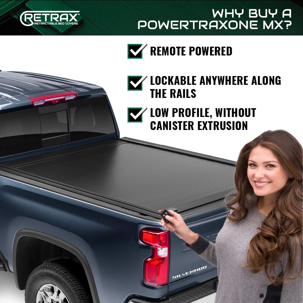 RETRAX 70488 RealTruck Retrax PowertraxONE MX Retractable Truck Bed Tonneau Cover – 70488 – Fits 2019 - 2025 Chevy/GMC Silverado/Sierra 1500 w/Carbon Pro Bed 5' 10" Bed (69.9")