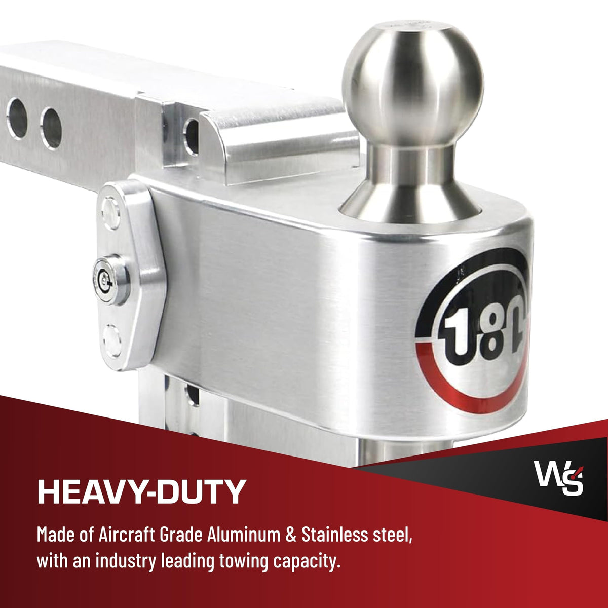 WEIGH SAFE LTB4-2-KA Weigh Safe 180-Degree Trailer Hitch - Adjustable Trailer Hitch for Towing - Compatible with 2" Receivers - 4" Drop, Stainless Steel Tow Balls, 12,500 GTW, 2-Piece Lock Set