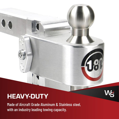 WEIGH SAFE LTB4-2-KA Weigh Safe 180-Degree Trailer Hitch - Adjustable Trailer Hitch for Towing - Compatible with 2" Receivers - 4" Drop, Stainless Steel Tow Balls, 12,500 GTW, 2-Piece Lock Set