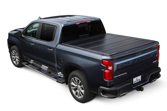 LEER 631137 LEER HF350M Tri-Folding Truck Bed Tonneau Cover, Fits Dodge Ram 1500 Crew Cab and Ram Classic, Years 2009-2018 and 2019, 5'7" Truck Bed, Black