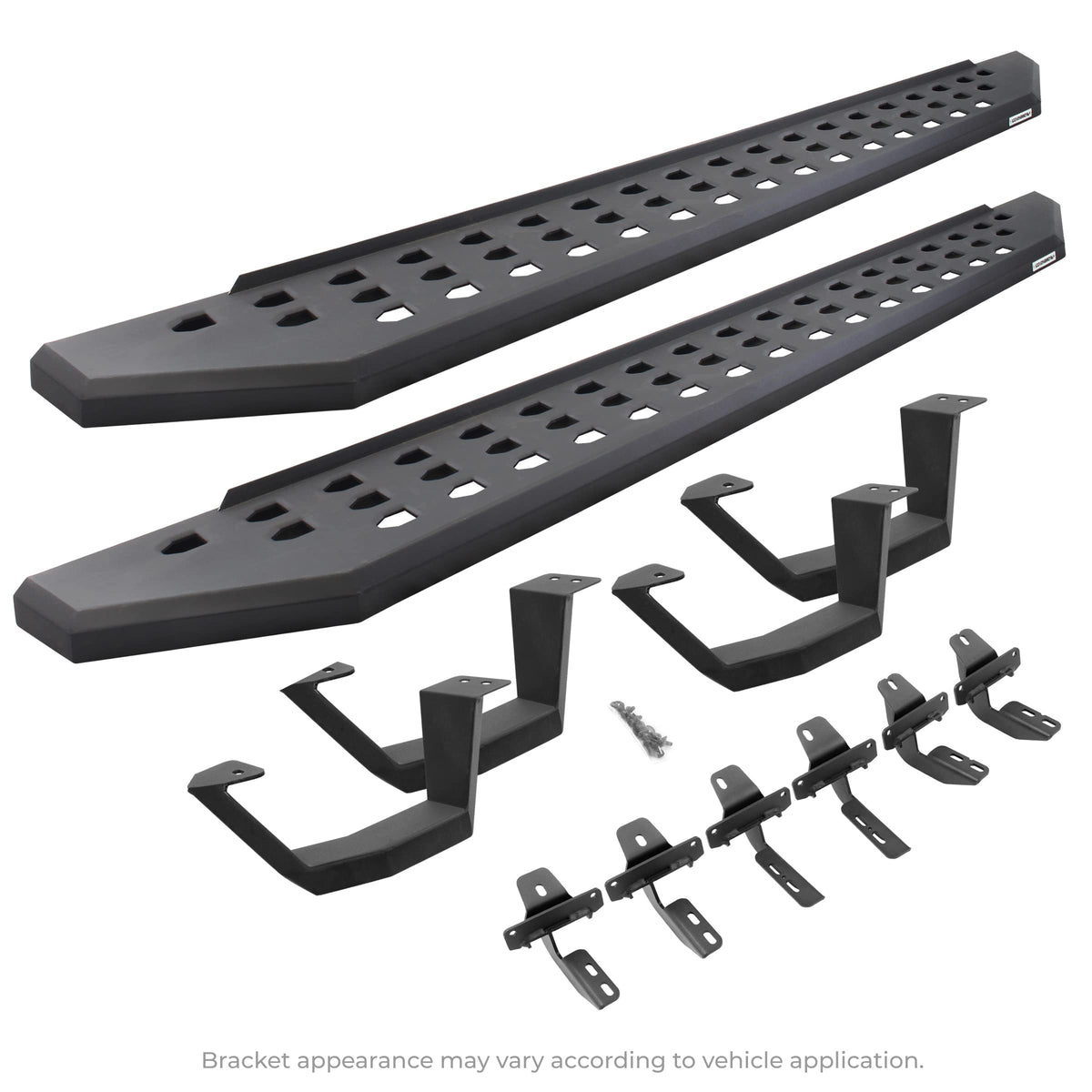 GO RHINO 6941068720PC Go Rhino RB20 Running Boards, Mounting Brackets, & 2 Pair of Drop Steps | Galvanized Steel, Textured Black | 6941068720PC | Fits 2010-2024 Ram 2500/3500 Crew Cab & 2009-2014 RAM 1500 Crew Cab
