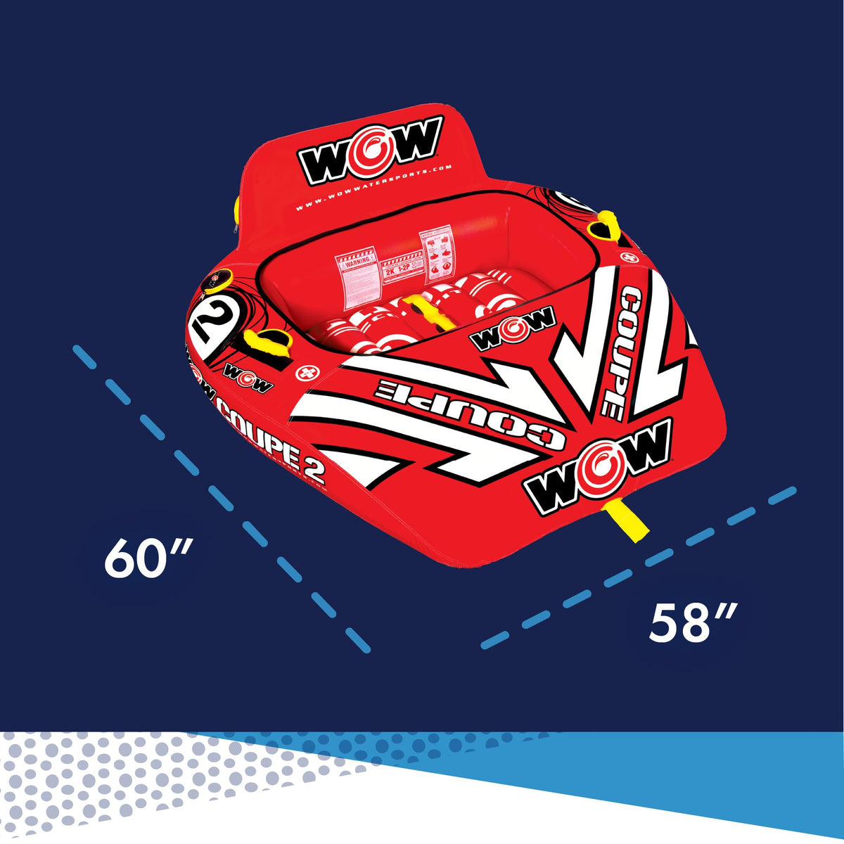 WOW SPORTS 15-1030 WOW Sports Coupe Cockpit Towable Tube - 1-2 Person
