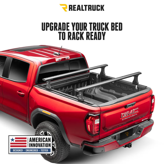 TRUXEDO 1118329 RealTruck TruXedo Elevate TS Rails | 1118329 | Fits 5' to 5'4" Beds - Compact Trucks (56" Rail Length) | RAILS & Cleats Only , Black
