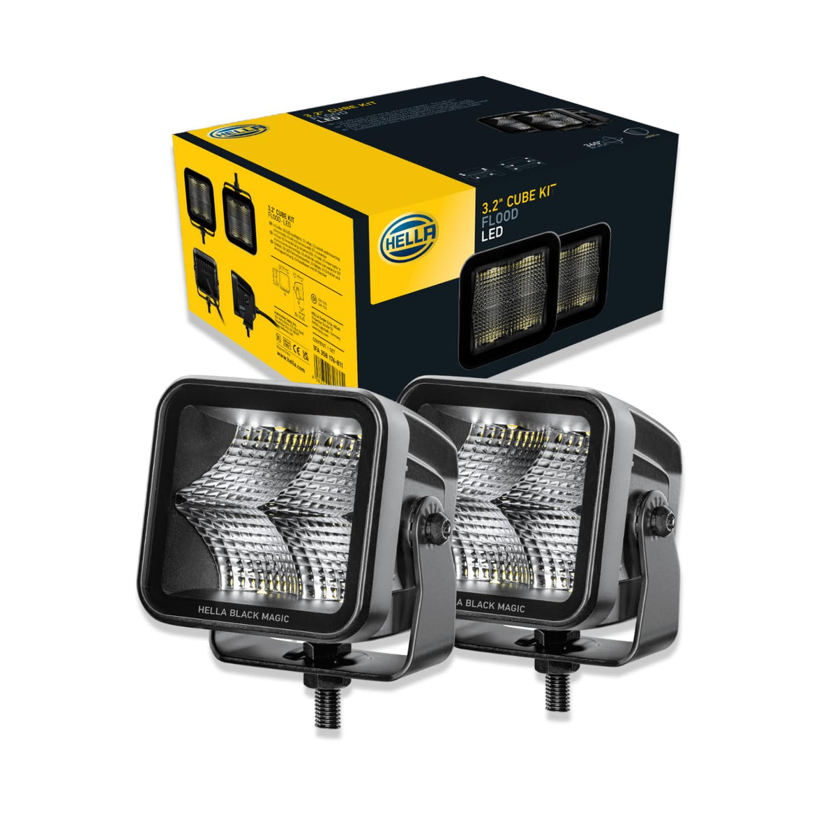 Hella 358176811 Black Magic LED Series 3.2 Inch Cube Kit