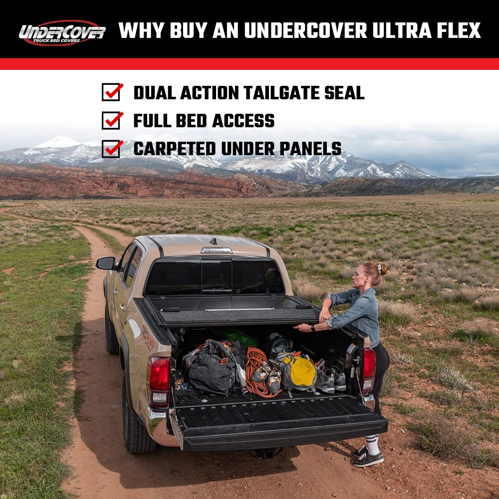 UNDERCOVER UX32012 RealTruck Undercover Ultra Flex Hard Folding Truck Bed Tonneau Cover – UX32012 – Fits 2019-2025 Dodge Ram 1500 w/Multi-Function Tailgate (w/o RamBox) 5' 7" Bed (67.4")