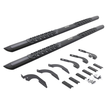 GO RHINO V3442987T Go Rhino V-Series V3 5" Side Steps & Mounting Brackets | Aluminium, Textured Black | V3442987T | Fits 2005-2023 Toyota Tacoma Double Cab Pickup