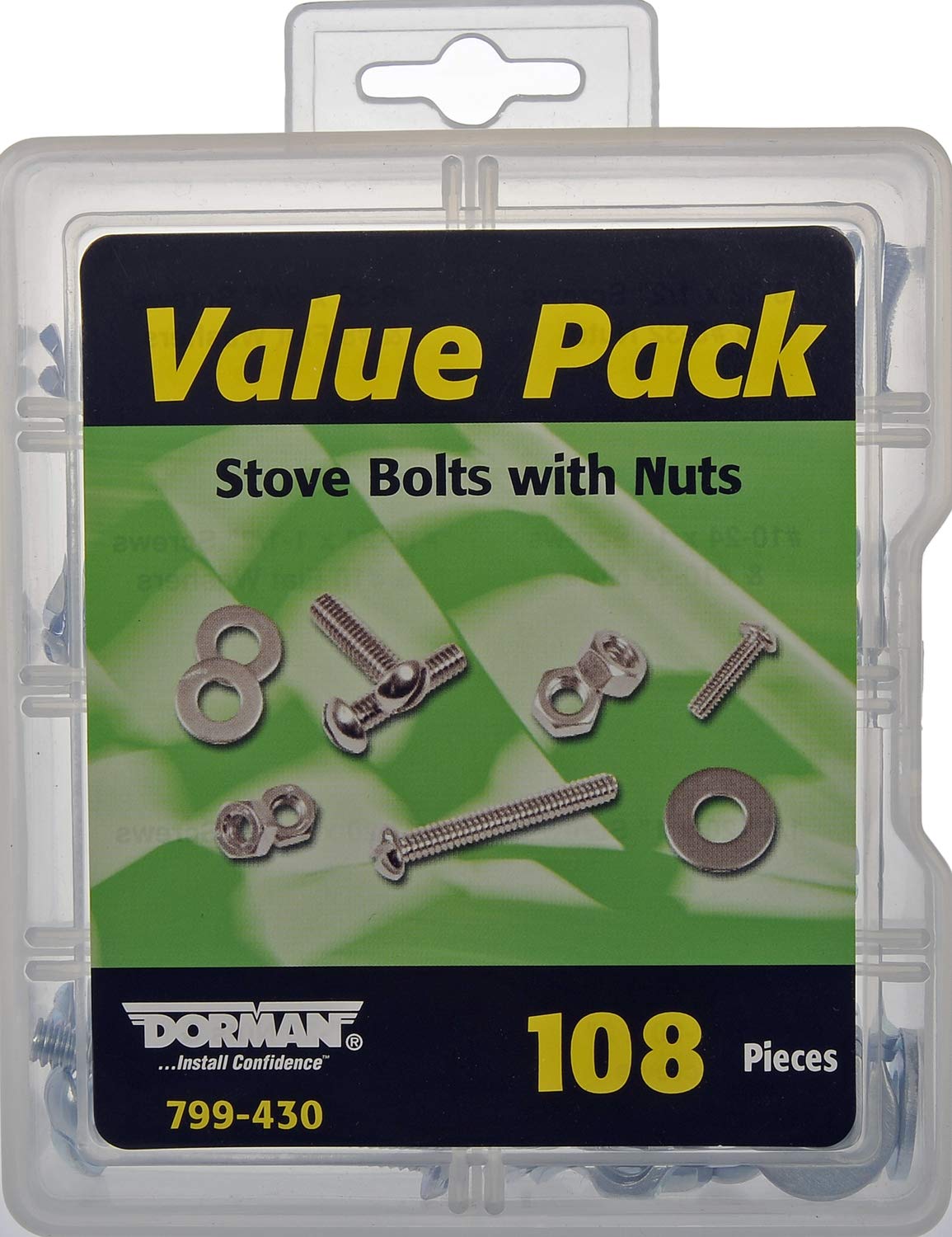 DORMAN 799-430 Dorman 799-430 STOVE BOLT WITH NUTS VALUE PACK-13 SKU S