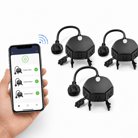 Feit Electric Feit Electric Triple Outlet Outdoor Wi-Fi Smart Plugs, 3-Pack, Black