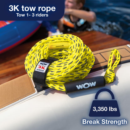 WOW SPORTS 11-3000 WOW Sports 2K Tow Rope - 60 ft - 16-Strand Braided Polypropylene