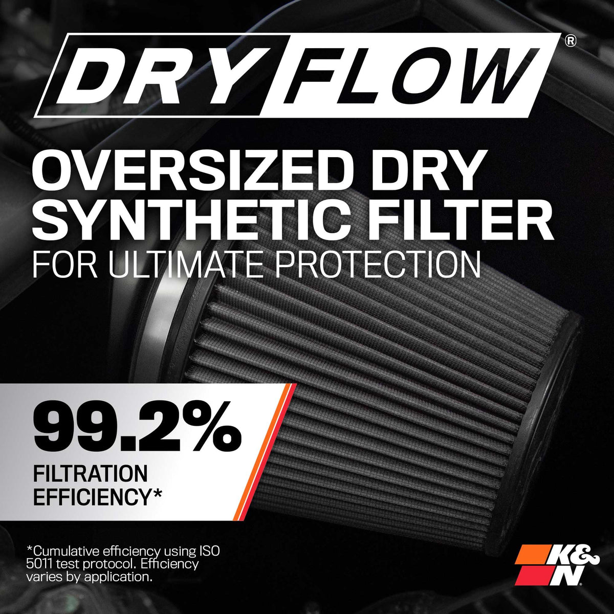 K&N 71-3082 Cold Air Intake System: Dry-Flow Air Filter