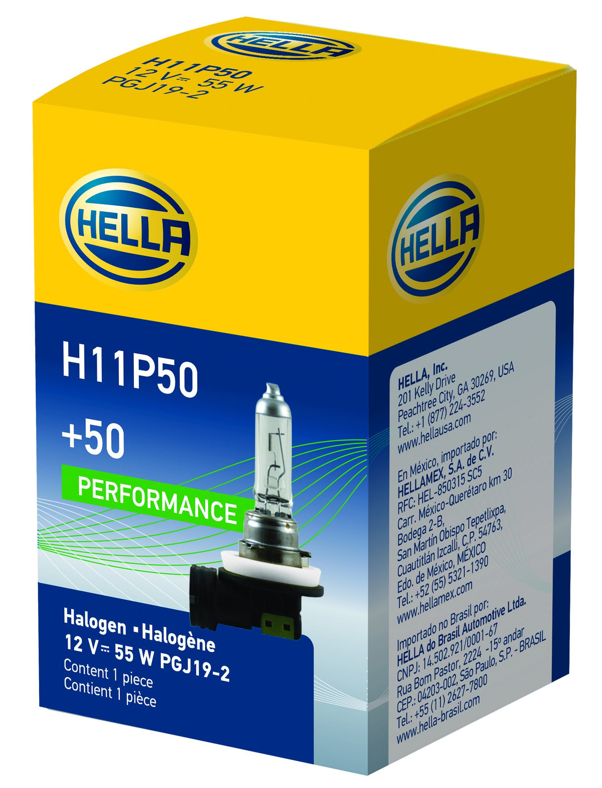 Hella H11P50 +50 Performance Bulb, 12V, 55W
