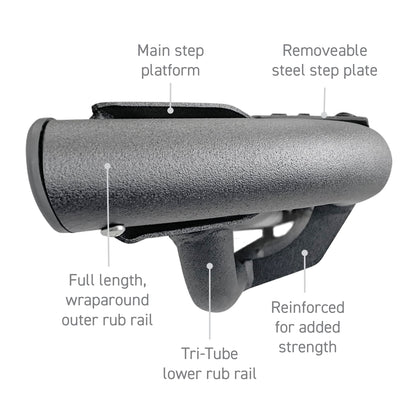 GO RHINO DT4415T Go Rhino Dominator Xtreme DT Sidesteps & Brackets | Mild Steel, Textured Black | DT4415T | Fits 2007-2021 Toyota Tundra Double Cab Pickup