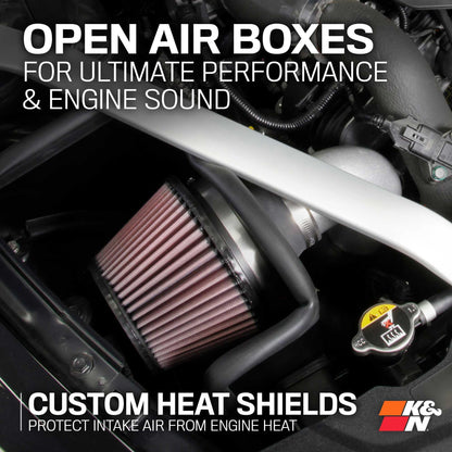 K&N FILTER 69-5318TS K&N Cold Air Intake System: High-Flow Air Filter, Increase Performance & Acceleration: Compatible with 2018-2025 Genesis/Kia G70, Stinger, 69-5318TS